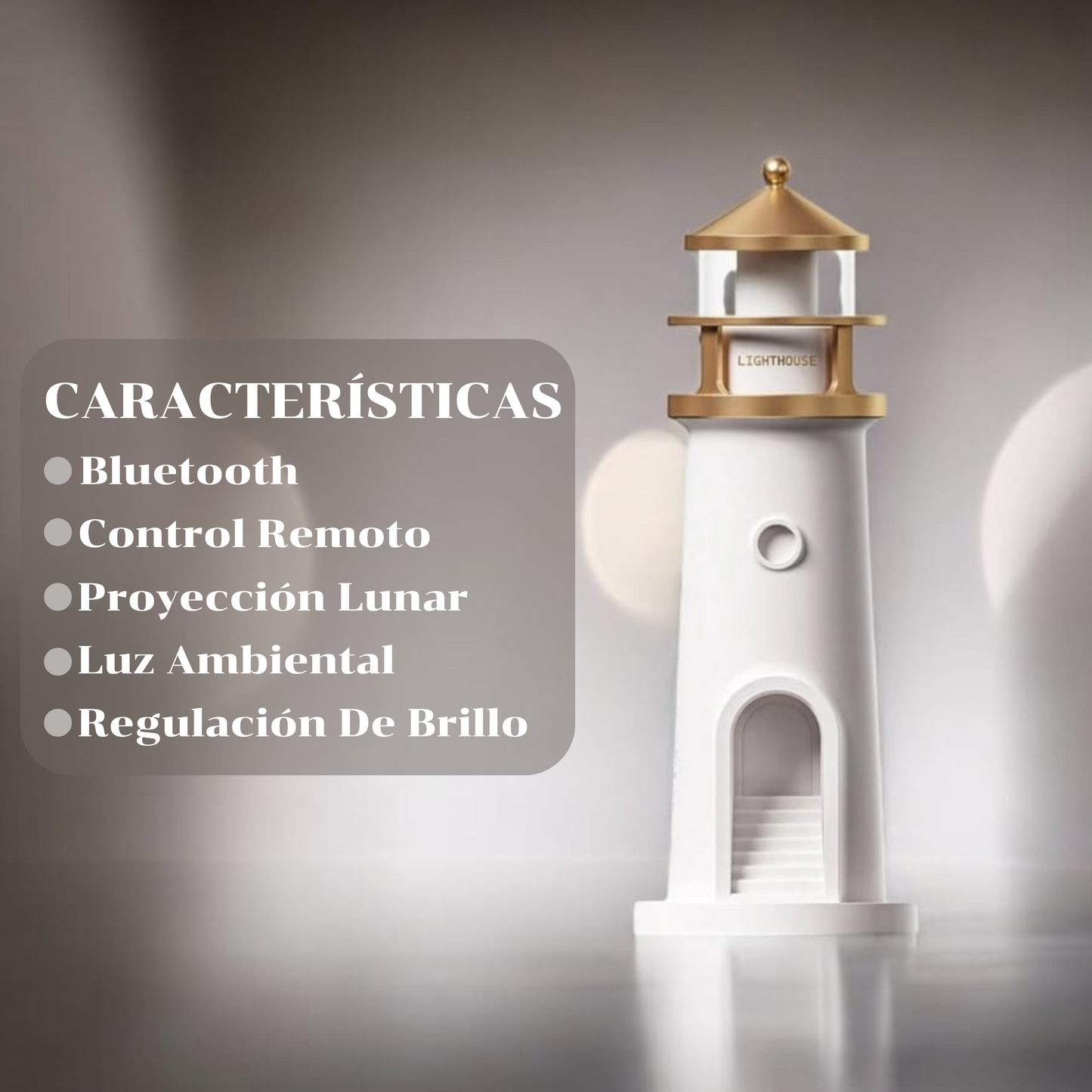 Moon Projection Night Lights Lighthouse Ambient Lights Dimmable Bluetooth Music Motion Sensor Desktop Decor Light Christmas Gift